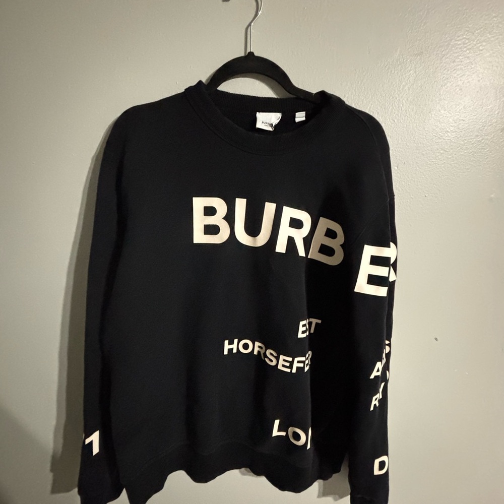 Burberry Black Sweatshirt with White Lettering